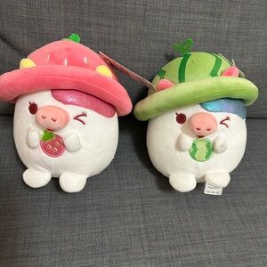 NWT Strawberry & Watermelon pig Plushie